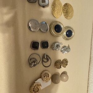 Estate Find! Stylish Gold and Silver Earrings Collection Lot 109 VGUC 😊😊